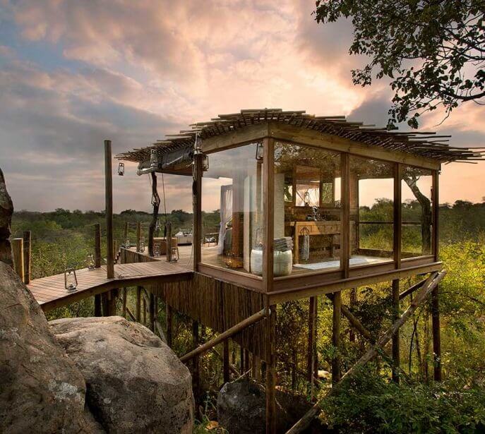 A romantic setting at Kingston Treehouse in Lion Sands in Africa
