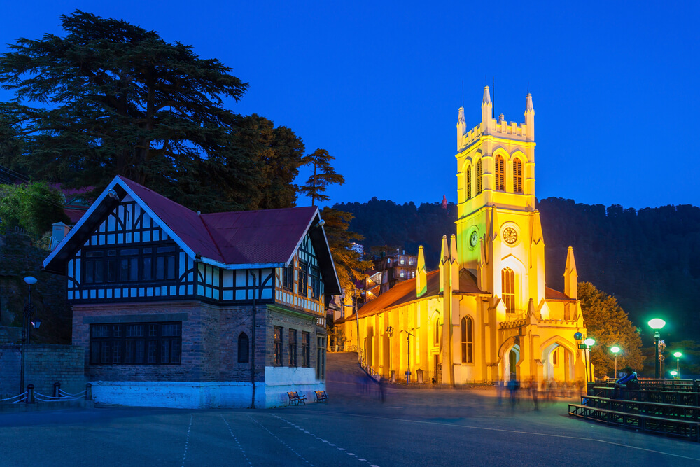 church at the ridge at night