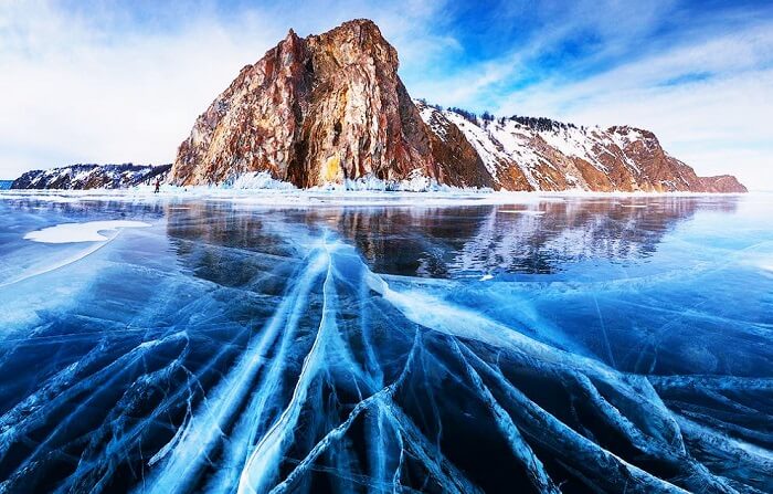 The Frozen Baikal Lake, Siberia