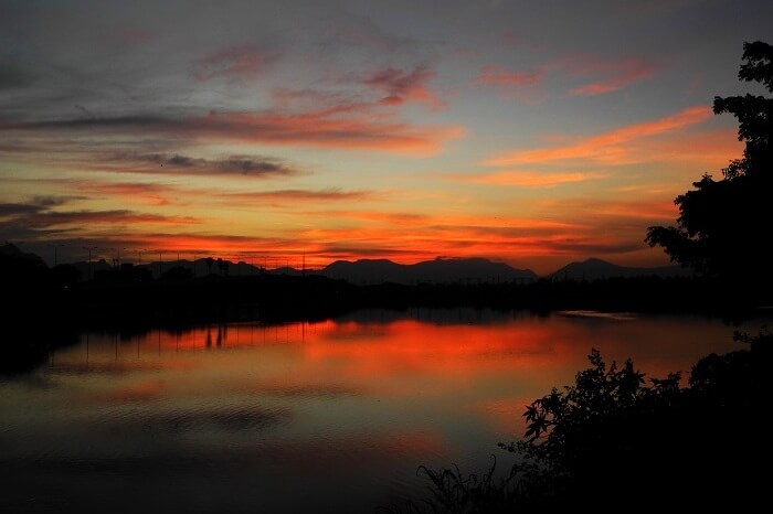 Sunset At Valankulam Lake Coimbatore