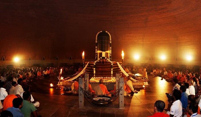 Meditating at Dhyanalinga