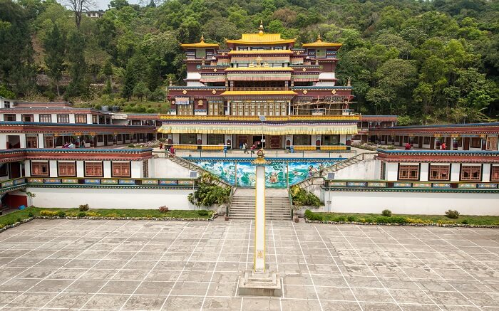 Distant view of Lingdum Monastery in Sikkim