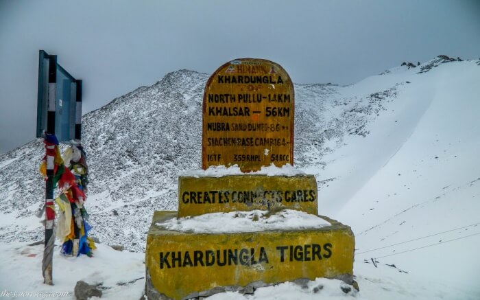 Khardung La during Winter