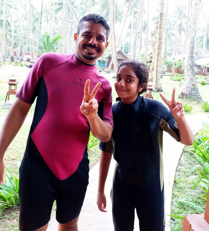 Father and daughter on a vacation