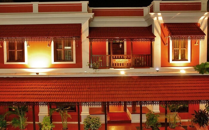 A beautiful design of a traditional hotel in Pondicherry