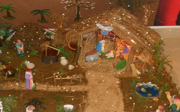 A crib showcased in Goa on the Christmas eve