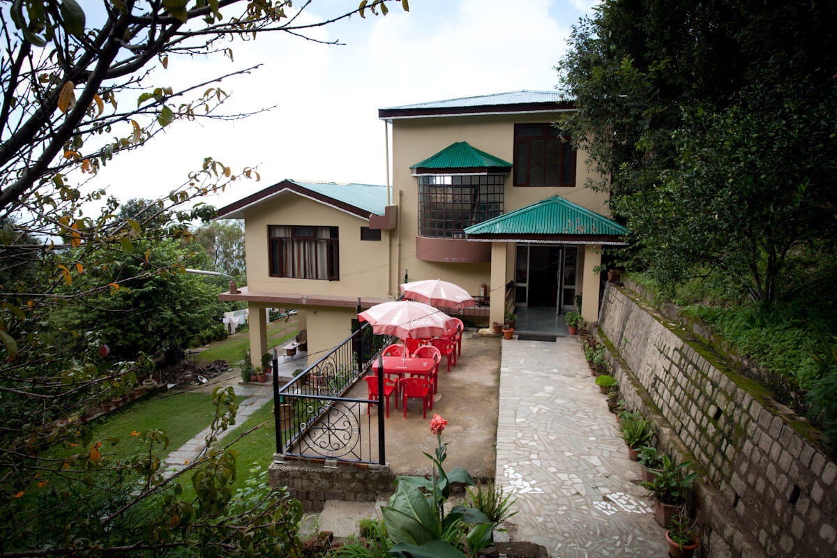 lawn of a hotel in Dharmshala