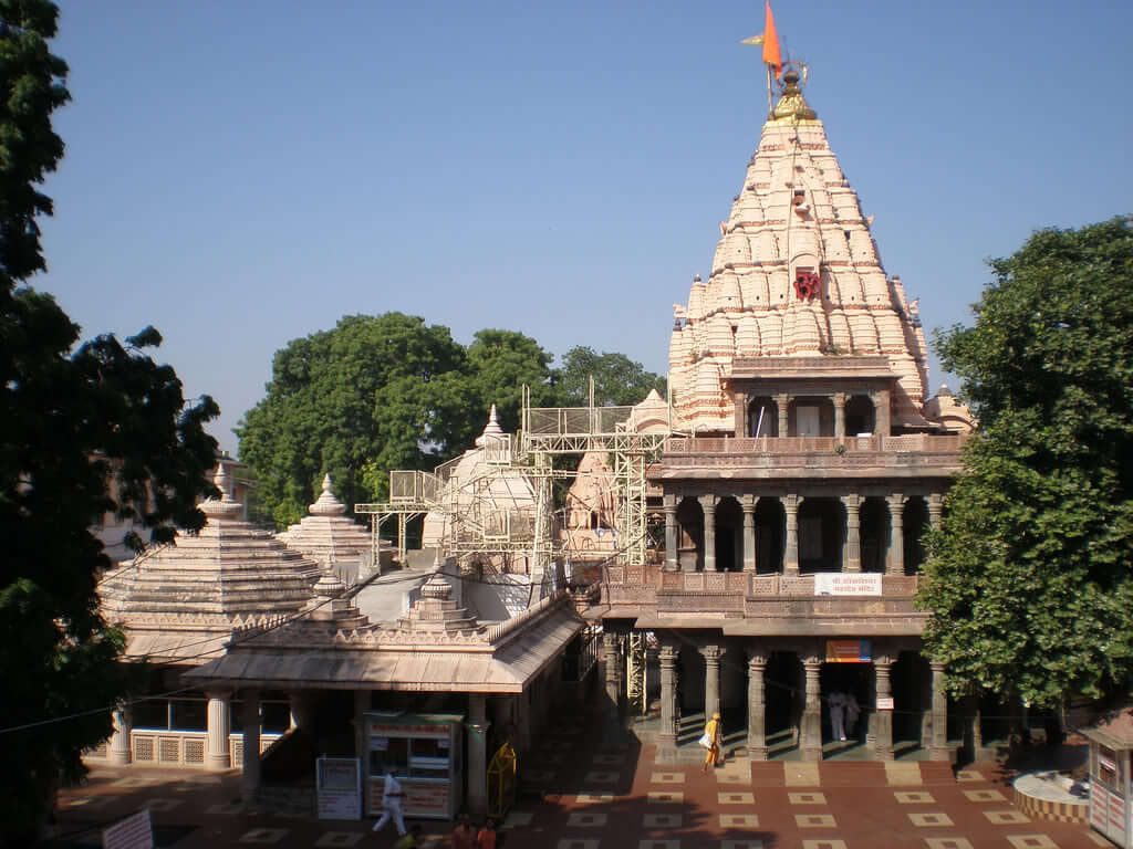 an old temple along with small temples