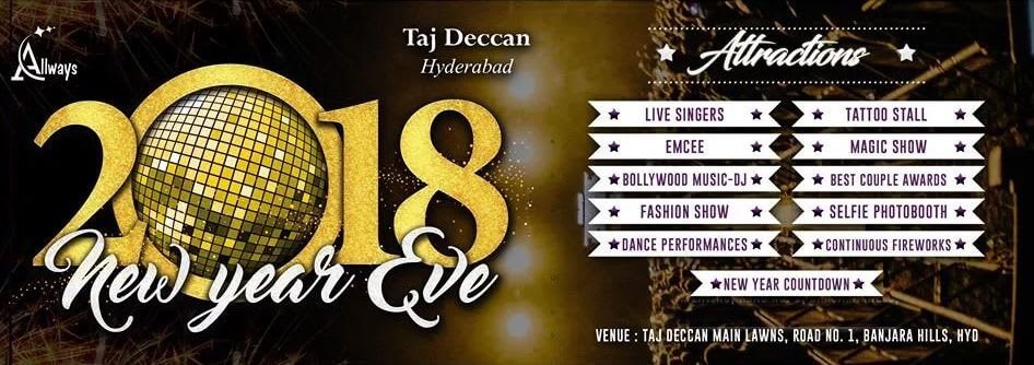 New Year Eve 2018 event at Taj Deccan in Hyderabad