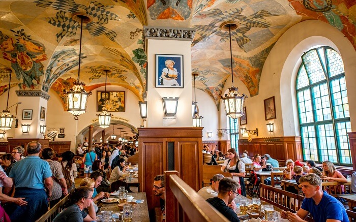 People enjoying beer in a pub