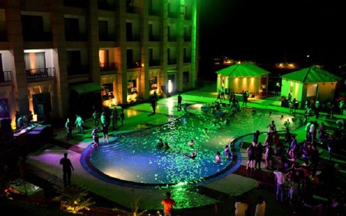 People enjoying the pool party in Golden Tulip in Chandigarh