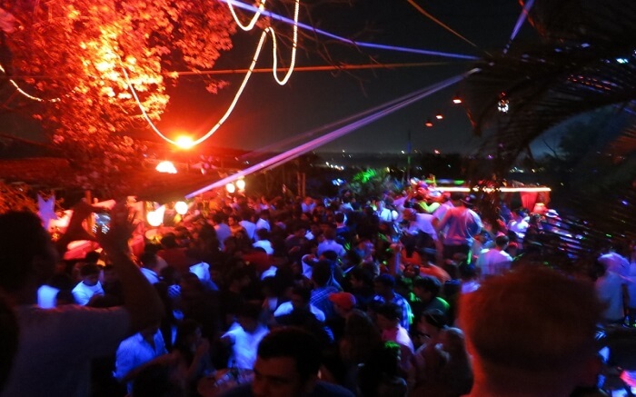People partying at one of the clubs in Goa