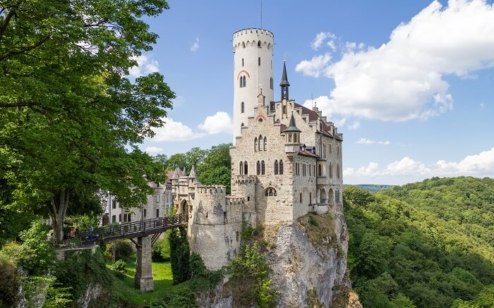 a beautiful palace in a forest