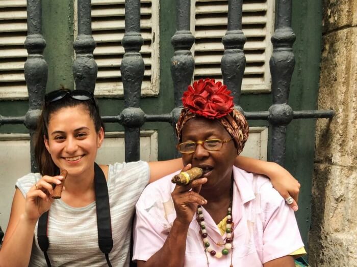 Smoking cigars in Cuba
