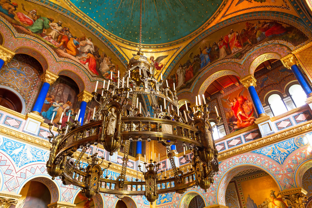 gorgeous and antique interior of a castle