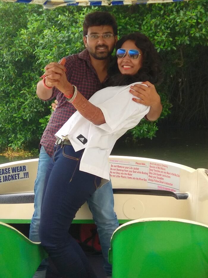 Honeymoon couple in Alleppey