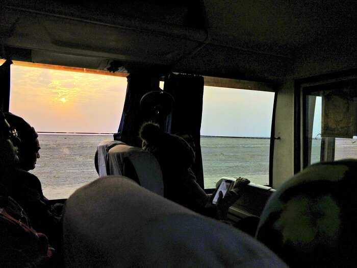 Sunrise from the bus at Rann of Kutch