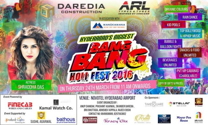 Hyderabad Holi event poster
