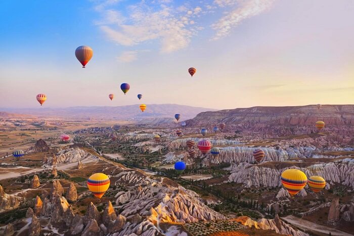 Go on a hot air balloon ride in Cappadocia, Turkey