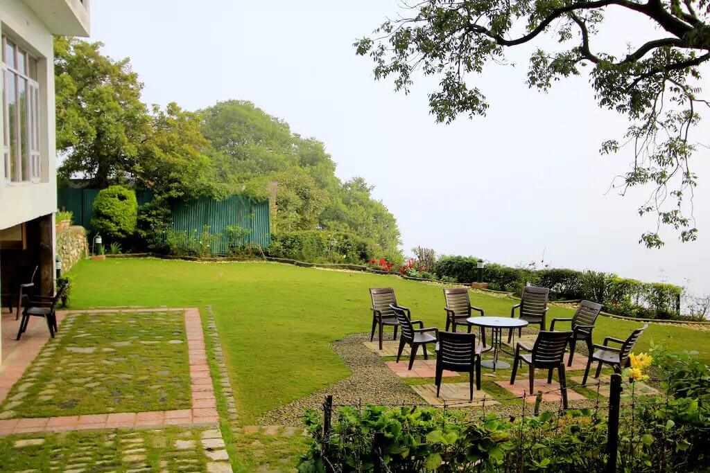 chairs in a lawn of cottage