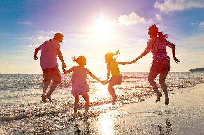 family enjoying during holiday