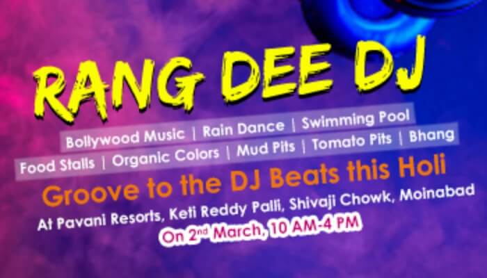 Hyderabad Holi event poster
