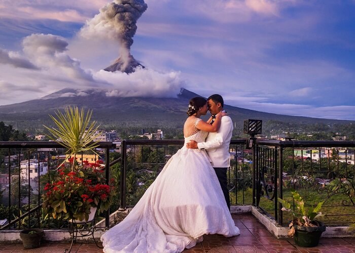 erupting volcano