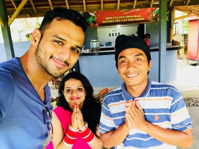 couple with locals in Bali