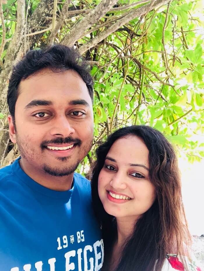 nihal and his wife at the sun island resort maldives