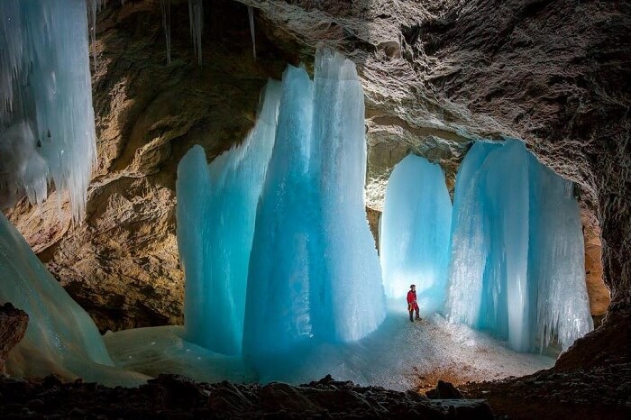 Hiking and Exploring Ice Caves