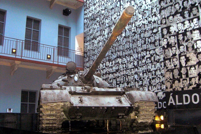 Visit an exhibition at The House of Terror in budapest Hungary
