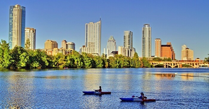 View of the city and lake