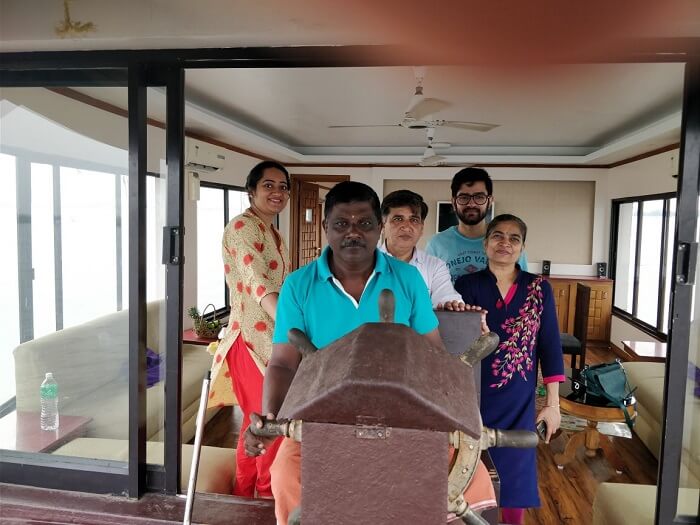 With the captain of the houseboat