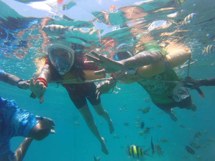Snorkelling in the sea