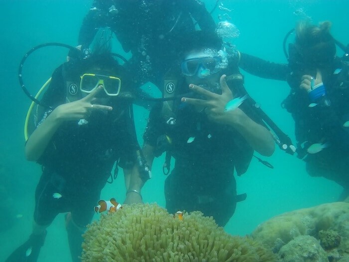 Snorkelling in the sea