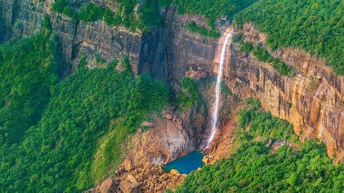 Nohkalikai Falls in Meghalaya
