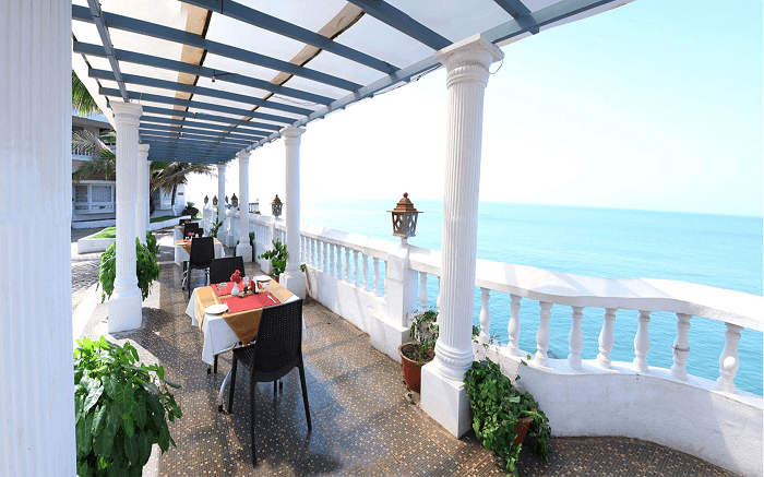 ocean view from the open dining area of Mascot Beach Resort