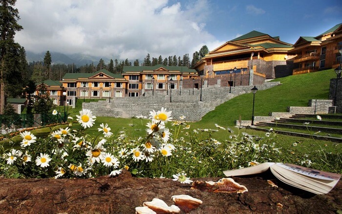 view of the gorgeous The Khyber Himalayan Resort and Spa in the mountains