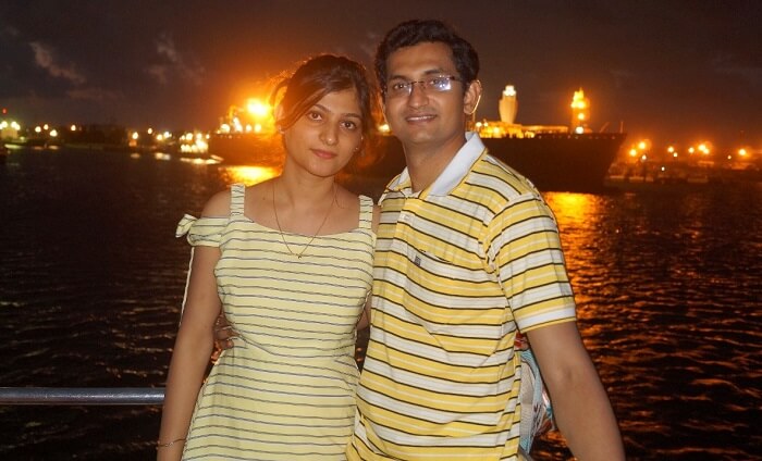 Couple on a dinner cruise Bali