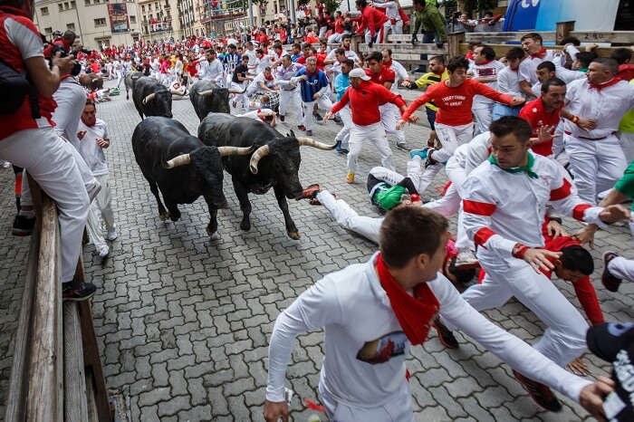 san fermin pamplona spain running with the bulls