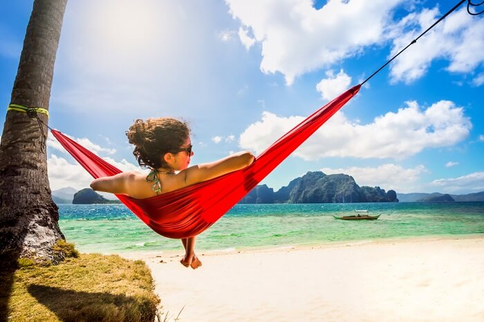woman chilling on hammock in cebu