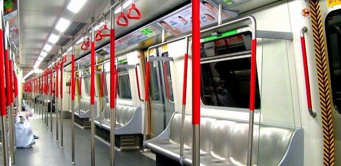 Inside view of MTR Hong Kong