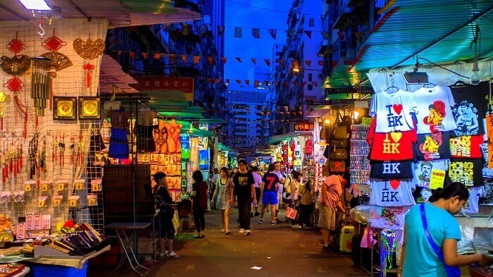 trinkets and souvenirs at night market