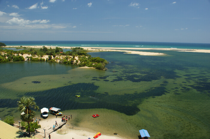 An aerial view of the Batticaloa beach