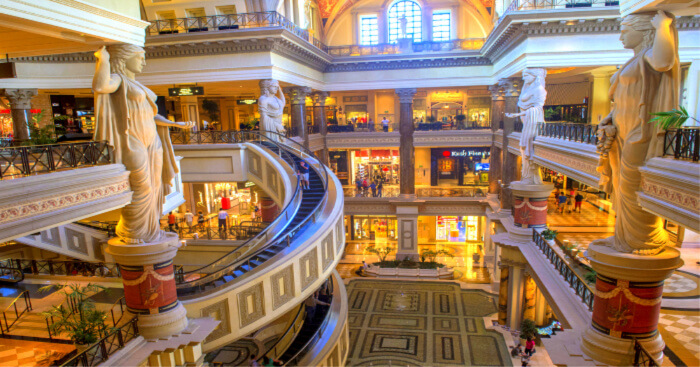 The Forum Shops at Caesars is one of the best places to shop in Las Vegas