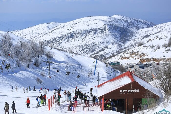 Go skiing at the Mount Hermon Ski Resort