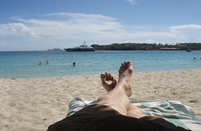 Relaxing on beach