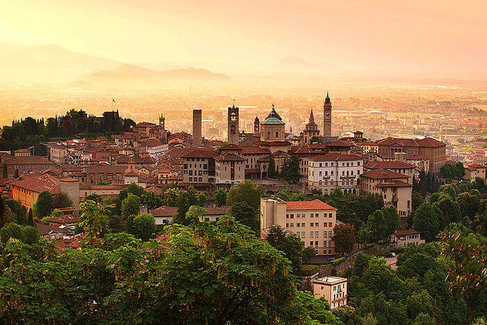 Sunrise view of city