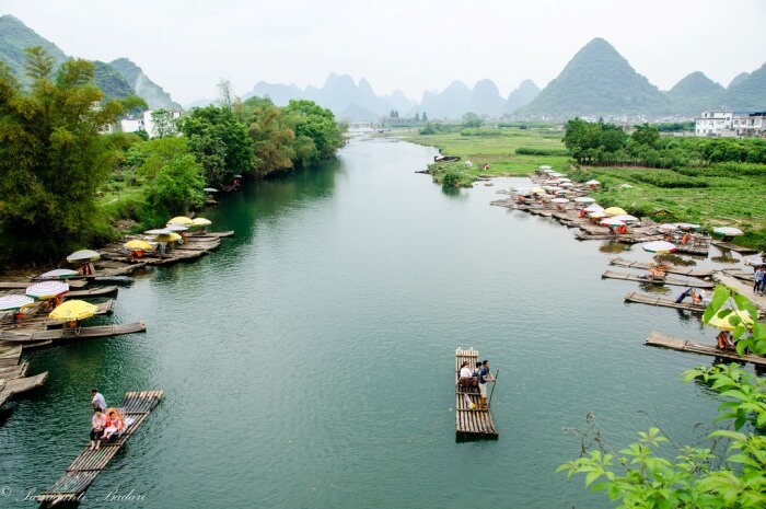 Bamboo boat ride