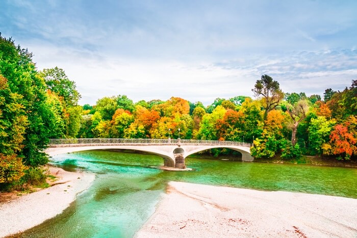 famous beach near the river in Munich